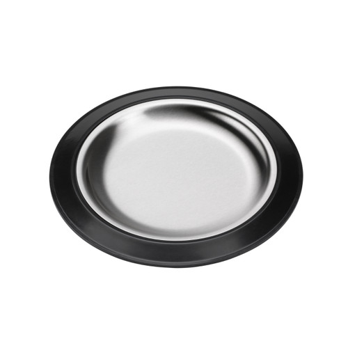 Service Ideas RT7BLC 9.5" W Stainless Steel Round Thermo-Plate Platter