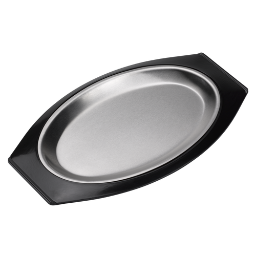 Service Ideas RO117BLC 13.75" W Stainless Steel Oval Thermo-Plate Platter