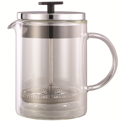 Service Ideas T499SR 20 Oz. Clear with Chrome Lid Spiral Screen French Coffee Press