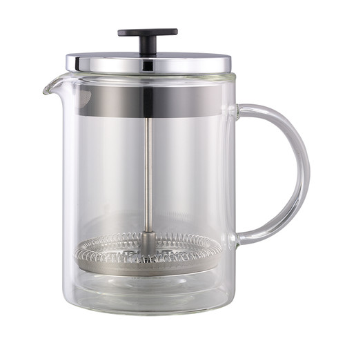 Service Ideas T499SR 20 Oz. Clear with Chrome Lid Spiral Screen French Coffee Press