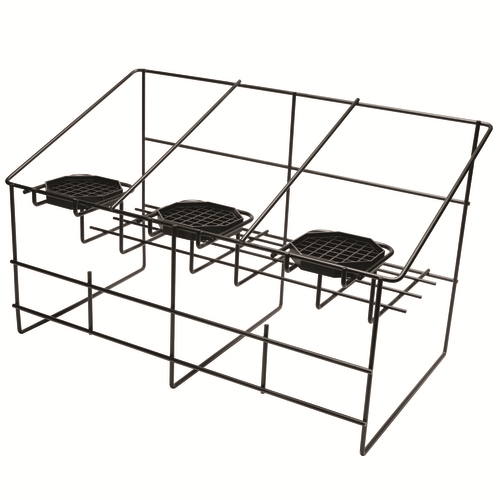 Service Ideas APR3BLC 22" W Black Stainless Steel 3-Compartment Airpot Serving Rack