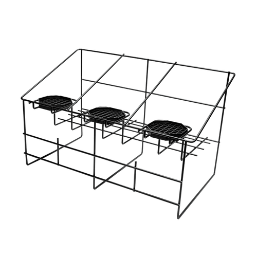 Service Ideas APR3BLC 22" W Black Stainless Steel 3-Compartment Airpot Serving Rack