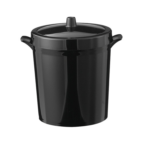 Service Ideas IB3BL 3 L. Black Plastic Double Wall Round Ice Bucket