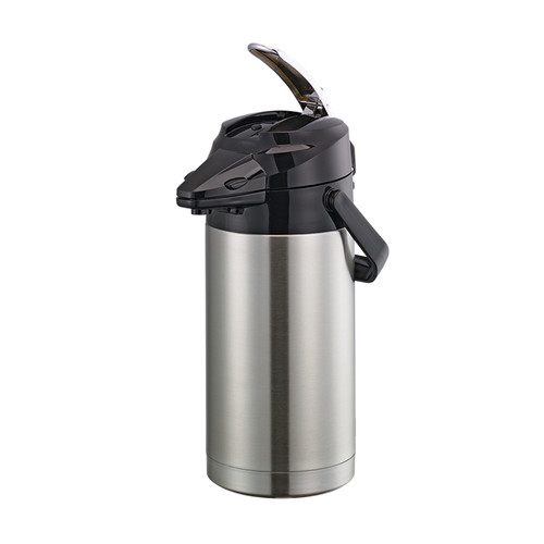 Service Ideas ENALS25S 2.5 L. Stainless Steel Black Lid Snap -On Flavor Lever Style Signa-Air Airpot