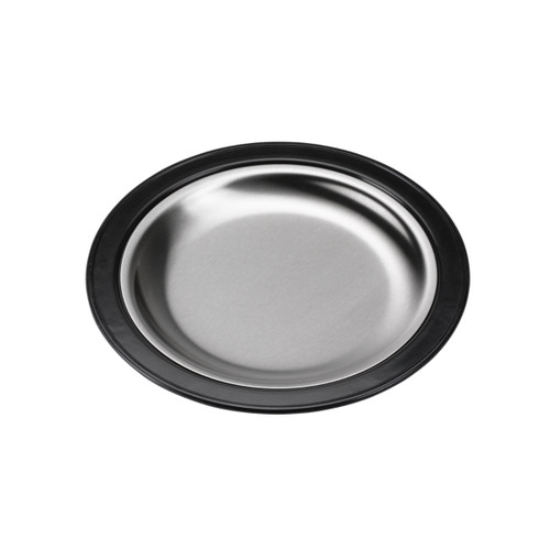 Service Ideas RT701BLC 9.5" W Stainless Steel Round Thermo-Plate Platter