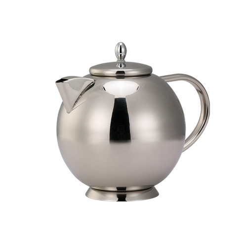 Service Ideas TT07SS 24 Oz. Stainless Steel Ergonomic Handle Tea Time Teapot with lid