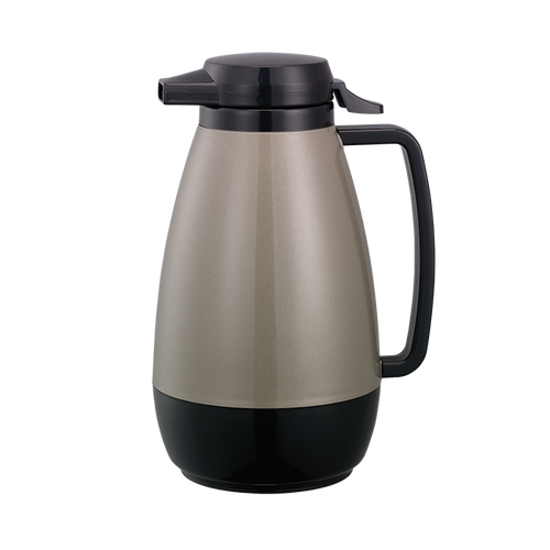 Service Ideas PB101MG 33.8 Oz. Metallic Gray Plastic Thermo-Serv Push-Button Server
