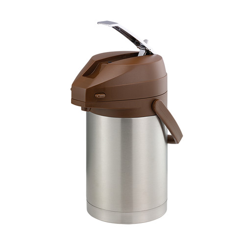 Service Ideas CTAL22BR 2.2 L. Stainless Steel Lever Brown Lid Airpot