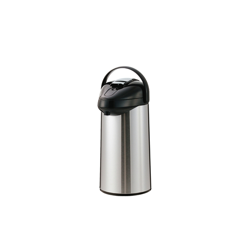 Service Ideas GLAL220 2.2 L. Stainless Steel Lever Black Lid Steelvac Premium Airpot