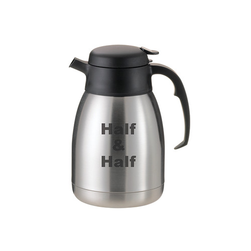 Service Ideas FVPC15HALFET 1.5 L. Stainless Steel Brushed Finish Push Button "Half & Half" SteelVac Carafe
