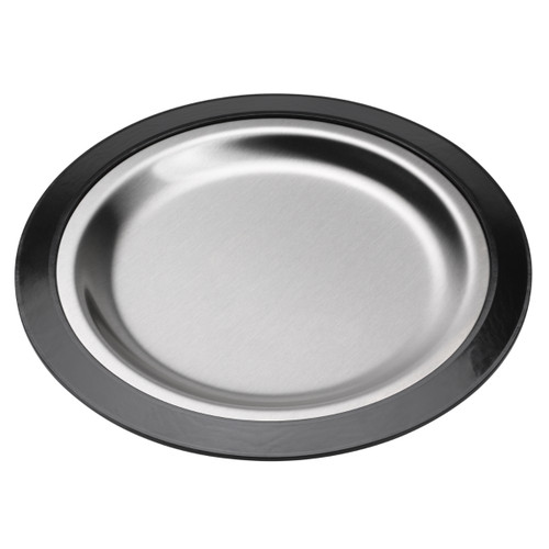 Service Ideas RT1025BLC 12.25" W Stainless Steel Round Thermo-Plate Platter