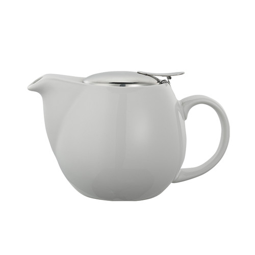 Service Ideas TPCV16WH 16 Oz. White Ceramic Oval Teapot
