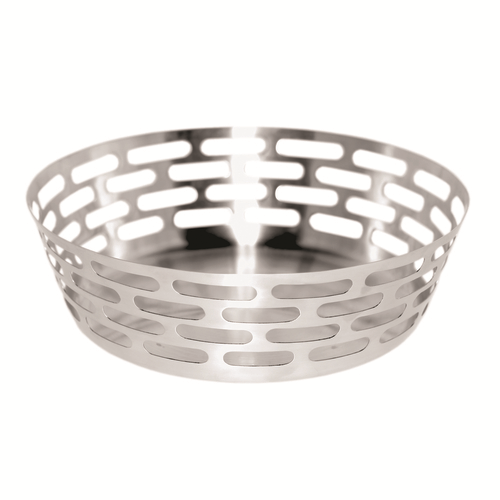 Service Ideas SB-64 9" Dia. Metal Round Mod18 Steelworks Bread Basket