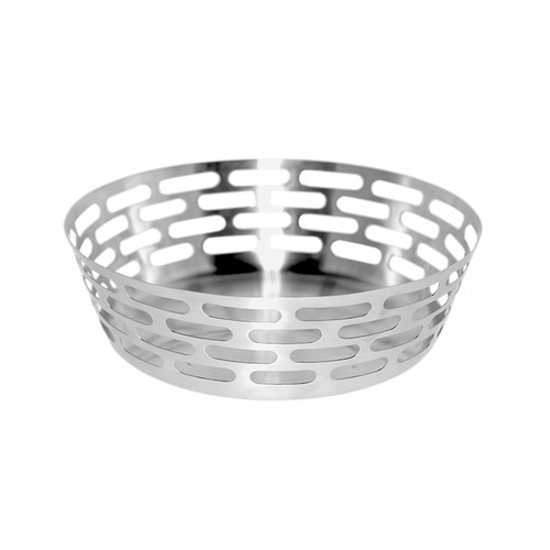 Service Ideas SB-64 9" Dia. Metal Round Mod18 Steelworks Bread Basket