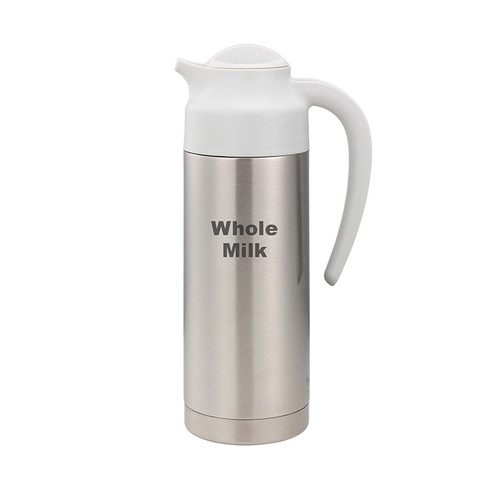 Service Ideas S2SN100WHOLEETWHT 33.8 Oz. Stainless Steel SteelVac Vacuum Creamer