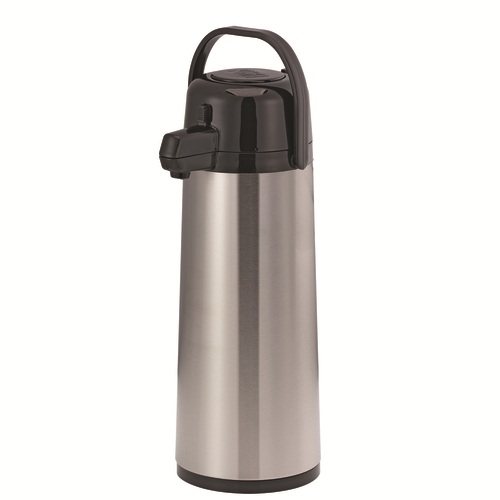 Service Ideas ECA25S 2.5 L. Stainless Steel Push Button Black Lid Eco-Air Airpot