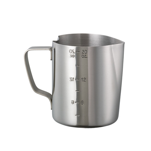 Service Ideas FROTH206 20 Oz. Stainless Steel Brushed Finish with Handle Frothing Pitcher