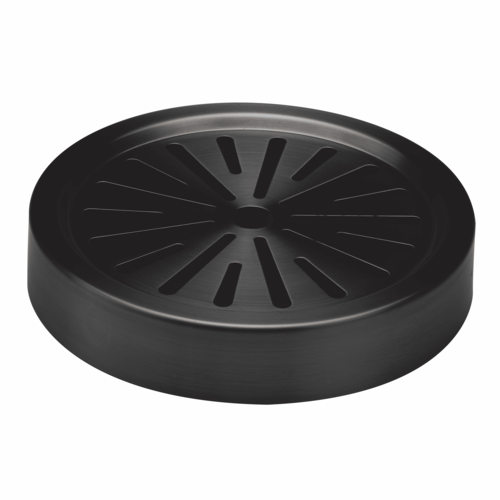 Service Ideas DT6BSBX 6" W x 6" D Black Stainless Steel Round Drip Tray