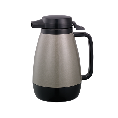 Service Ideas PB501MG 20 Oz. Metallic Gray Plastic Thermo-Serv Push-Button Server