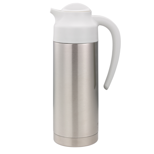 Service Ideas S2SN100WHT 33.8 Oz. Stainless Steel White SteelVac Vacuum Creamer