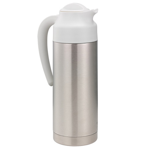 Service Ideas S2SN100WHT 33.8 Oz. Stainless Steel White SteelVac Vacuum Creamer
