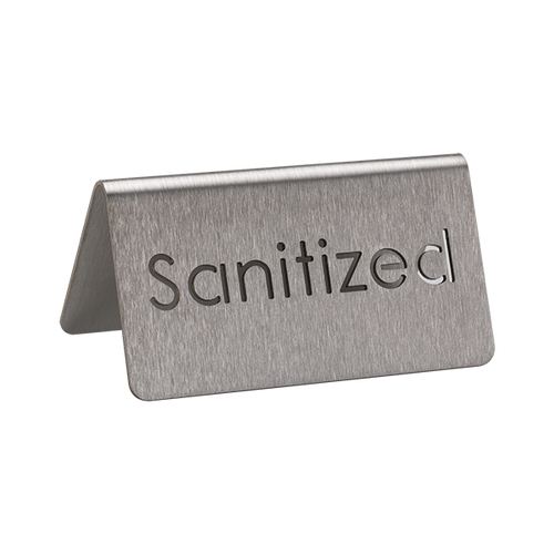Service Ideas 1C-BF-SANITIZED-MOD 1.5" H Metal "Sanitized" Beverage ID Tent