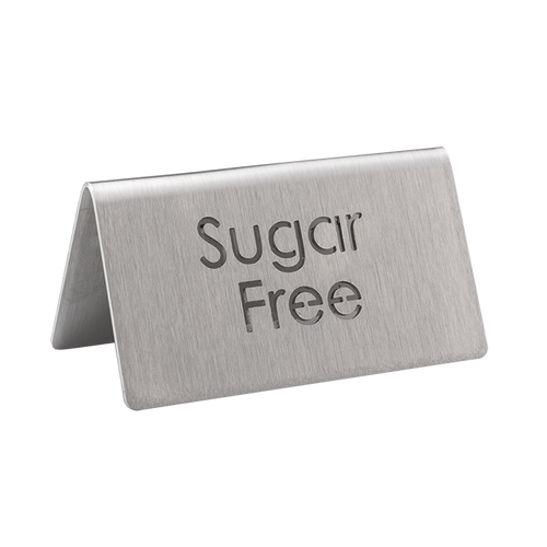 Service Ideas 1C-BF-SUGFREE-MOD 1.5" H Metal "Sugar Free" Beverage ID Tent