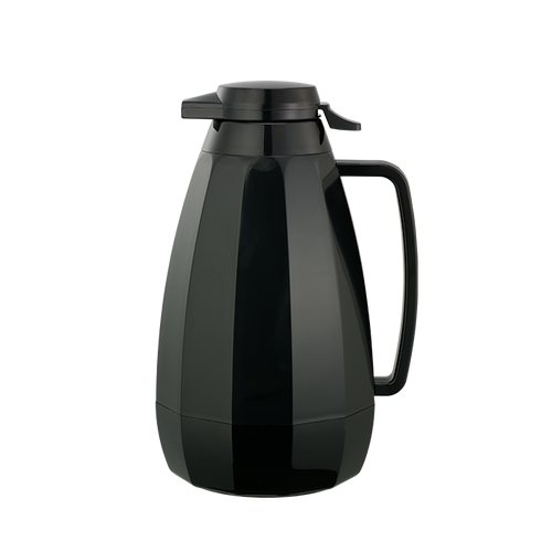 Service Ideas NG421BL 2 L. Black Plastic Double Wall Push Button Lid New Generation Server