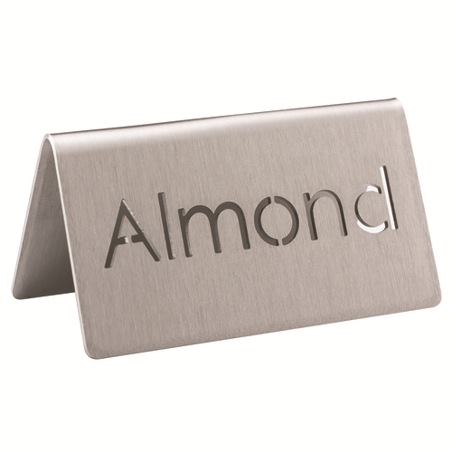 Service Ideas 1C-BF-ALMOND-MOD 1.5" H Metal "Almond" Beverage ID Tent