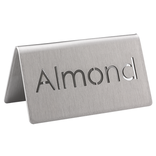 Service Ideas 1C-BF-ALMOND-MOD 1.5" H Metal "Almond" Beverage ID Tent