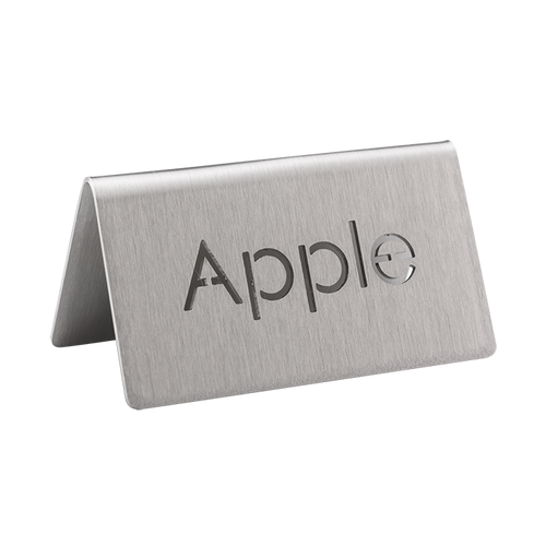 Service Ideas 1C-BF-APPLE-MOD 3" W Stainless Steel Brushed Finish Printed Signs