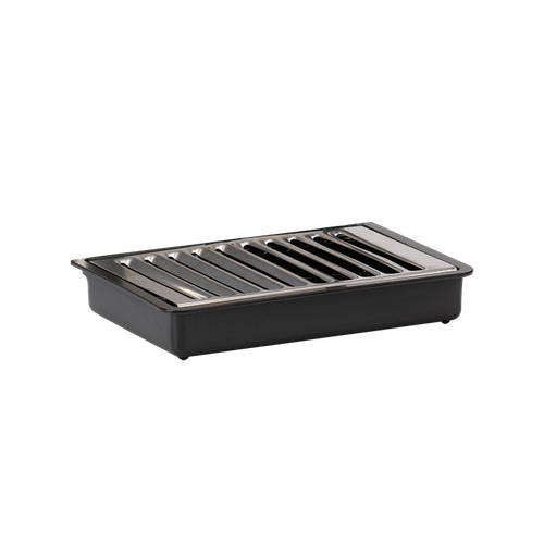 Service Ideas CBDTDT 6.5" W Black Plastic and Stainless Steel Drip Tray
