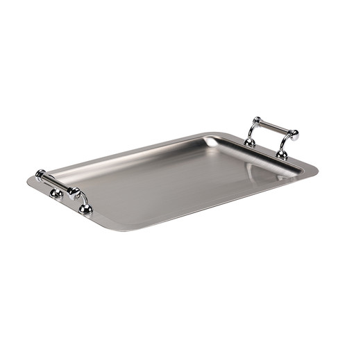 Service Ideas TRRTH2012BS 20.75" W Rectangular Stainless Steel with Handles Tray