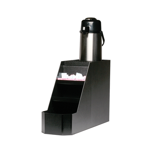 Service Ideas APS1CBL 7.75" W Black Plastic 3-Compartment Airpot Stand