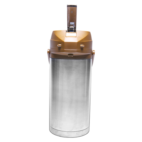 Service Ideas CTAL37BR 3.7 L. Stainless Steel Lever Style Brown Lid Airpot