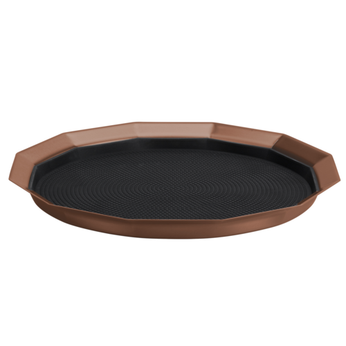 Service Ideas TRPN1412RIBSRG 14" W Rose Gold Stainless Steel Non-Slip Tray