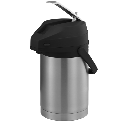 Service Ideas CTAL22BL 2.2 L. Stainless Steel Lever Black Lid Airpot