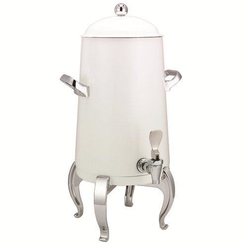 Service Ideas URN30VWHRG 3 Gal. White Stainless Steel Vacuum Insulated Flame Free Thermo-Urn