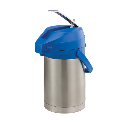 Service Ideas CTAL22BLU 2.2 L. Blue Lid Stainless Steel Liners Airpot