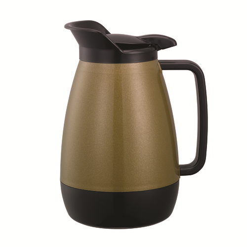 Service Ideas TS501KB 20 Oz. Gold Plastic Thermo-Serv Flip-Top Server