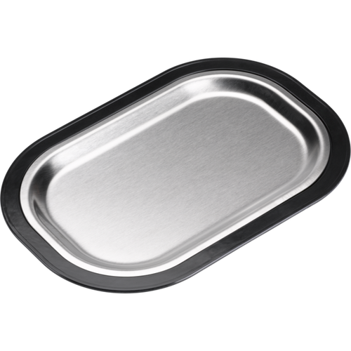 Service Ideas LO12BLC Stainless Steel Rectangular Inserts Thermo-Plate Platter Set