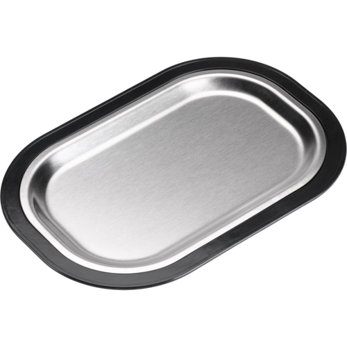 Service Ideas LO12BLC Stainless Steel Rectangular Inserts Thermo-Plate Platter Set