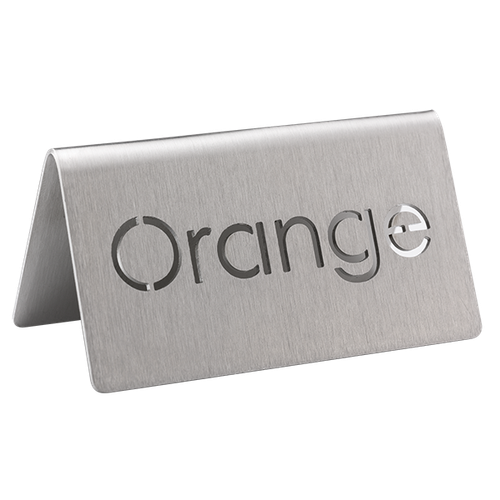 Service Ideas 1C-BF-ORANGE-MOD 1.5" H Metal "Orange" Beverage ID Tent