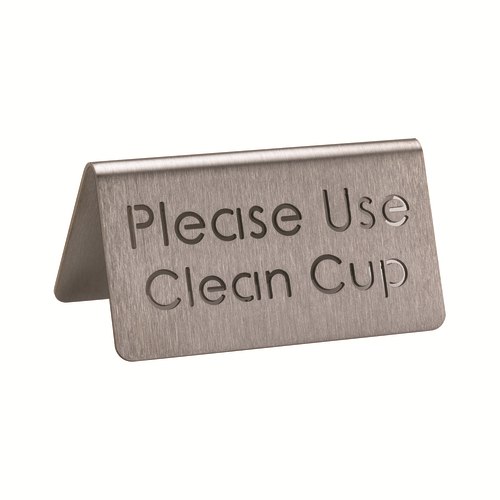Service Ideas 1C-BF-CLEANCUP-MOD 3" W Stainless Steel Brushed Finish Printed Signs