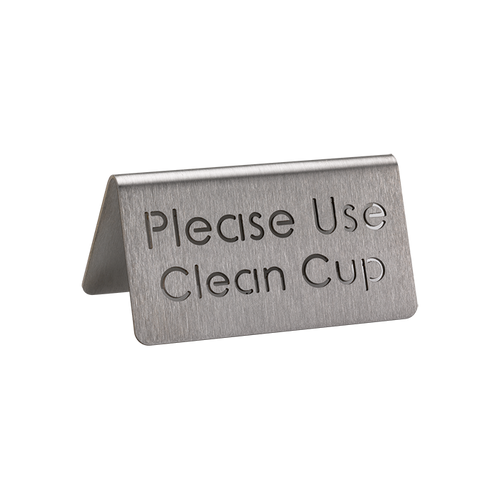 Service Ideas 1C-BF-CLEANCUP-MOD 3" W Stainless Steel Brushed Finish Printed Signs