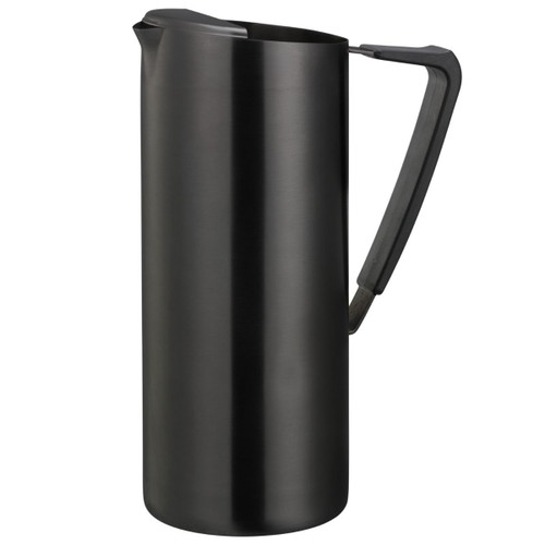 Service Ideas X7025BSBXV2 64.24 Oz. Black Onyx Stainless Steel with Ice Guard Slim Water Pitcher