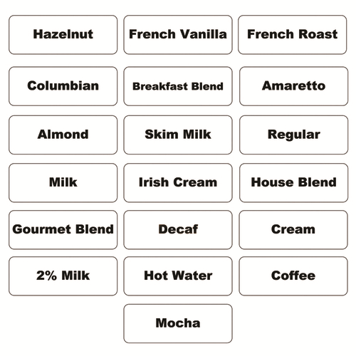 Service Ideas SC1VPABCL 3.5" W Variety Pack Static Cling Labels