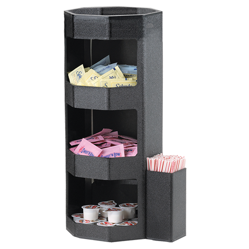 Service Ideas OCH7715C 7" W Black Plastic Octagon Condiment Caddy