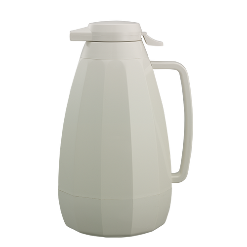 Service Ideas NG421WH 2 L. White Plastic Double Wall Push Button Lid New Generation Server