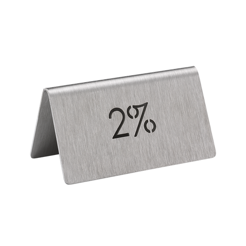 Service Ideas 1C-BF-2PCT-MOD 3" W Stainless Steel Brushed Finish Printed Signs